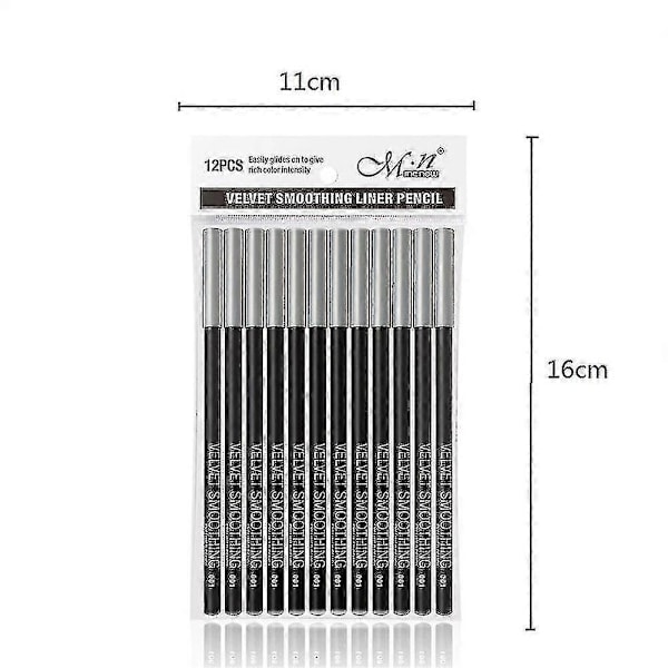 12 st/set Eyeliner Pennor, Naturlig Ögonbrynspenna, Lätt att Färga, Långvarig, Vattentät Matt Makeup Eyeliner Pennor för Kvinnor