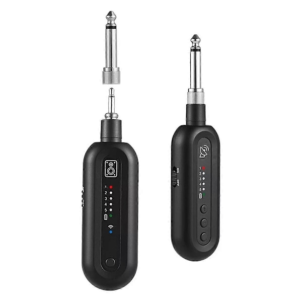 UHF Trådløst Gitar System Gitar Sender Mottakersett med 5 Kanaler for 3,5 mm/6,35 mm Elektrisk