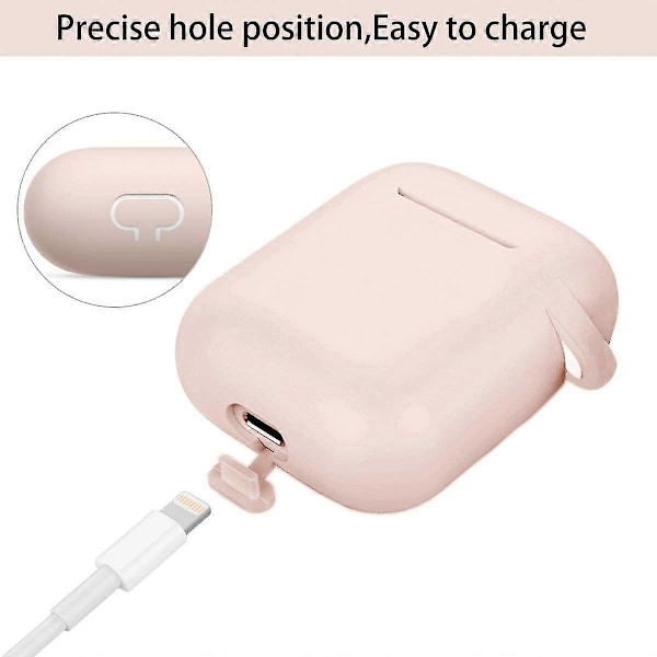 Kompatibelt Airpods Skal Silikon Skyddsfodral för Apple Airpod Skal 2:a & 1:a Generationen (2-pack) (rosa-turkos)