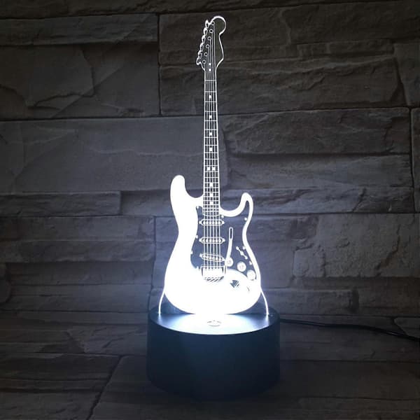 SBSG Gitarr 3D Nattlampa, TINYOUTH Illusion Skrivbords- Sänglampor med Smart Touch