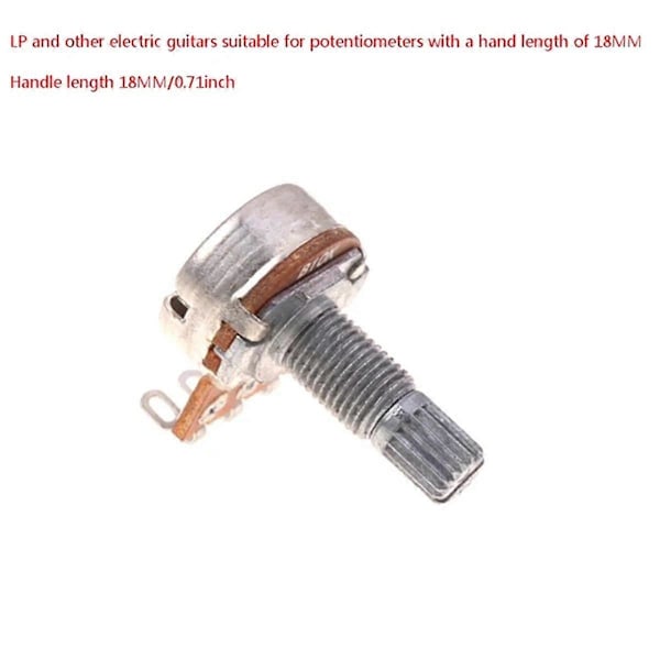 A500K Potentiometer Spline Liten Pot Elgitarr Bas Effektförstärkare Ton Volym 18mm