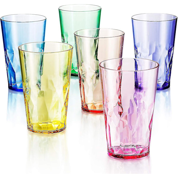 19 Unskjuttbara Premium Dryckesglas - Set om 6 - Plastglas - Perfekt Present - BPA-fri - Diskmaskinsäker