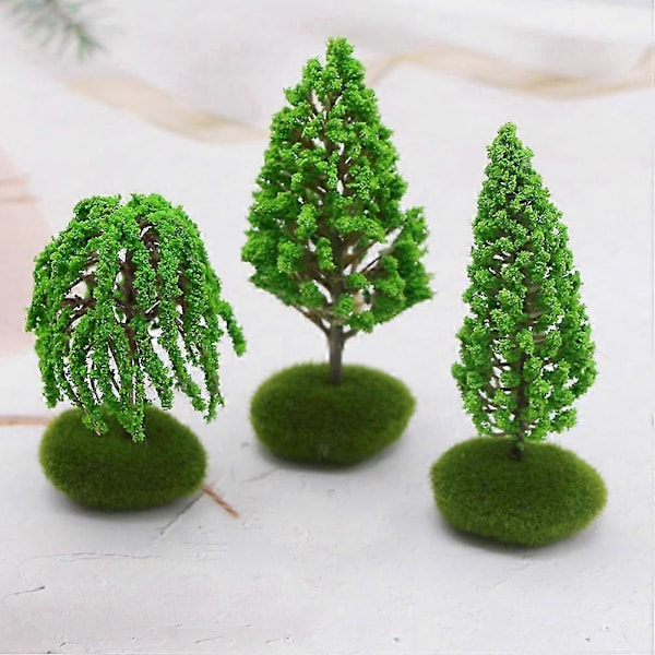 8 st Realistisk Trädmodell Mikrolandskapslayout Modell Konstgjord Miniatyr Trädmodellering Rekvisita