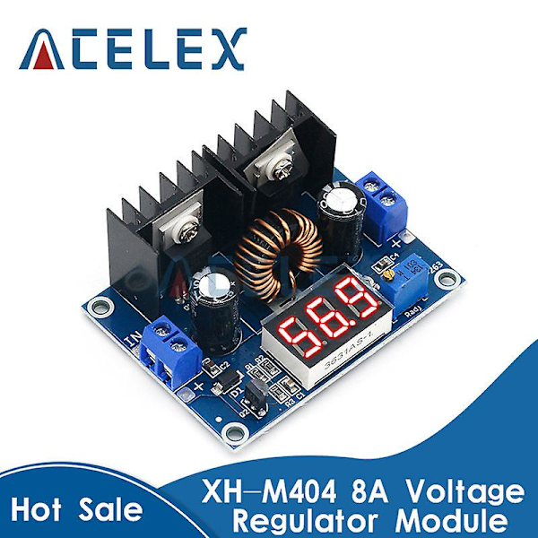 1 stk Mh-et Live Led Voltmeter Pwm Justerbar 4-36v Til 1.25-36v Step-down Board Modul Xl4016 8a 200w Dc-dc Strømsænkningsmodul