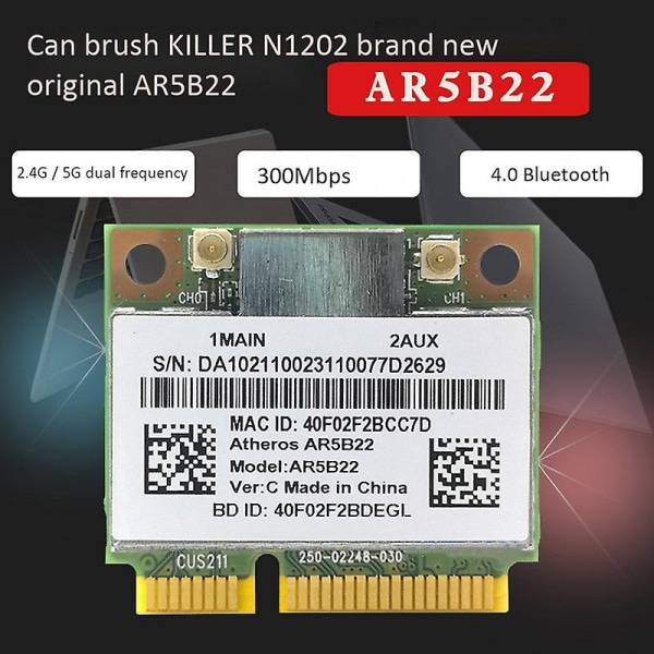 Ar5b22 trådløst nettverkskort, 300m 5g Dual-band Game 4.0 Bluetooth Mini trådløst nettverkskort