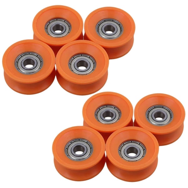 8 st 6x30x13mm Plastbelagda Tätningslager Stål 606zz Djup U-spår Guide Rulle Spårkula