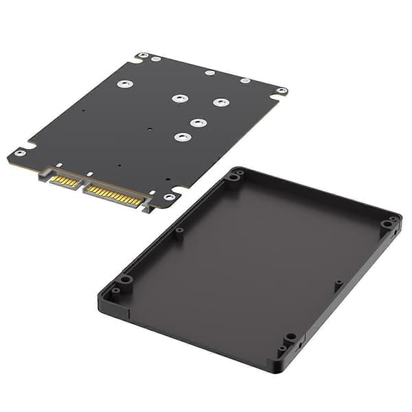 2-in-1 yhdistelmä M.2 NGFF Key B & MSATA SSD - 2.5 SATA3 -adapteri