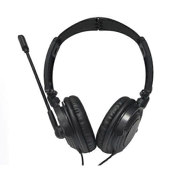 PC-headset med mikrofon med støjreduktion og lydkontrol - Universal operatør/hjemmekontor USB-headset