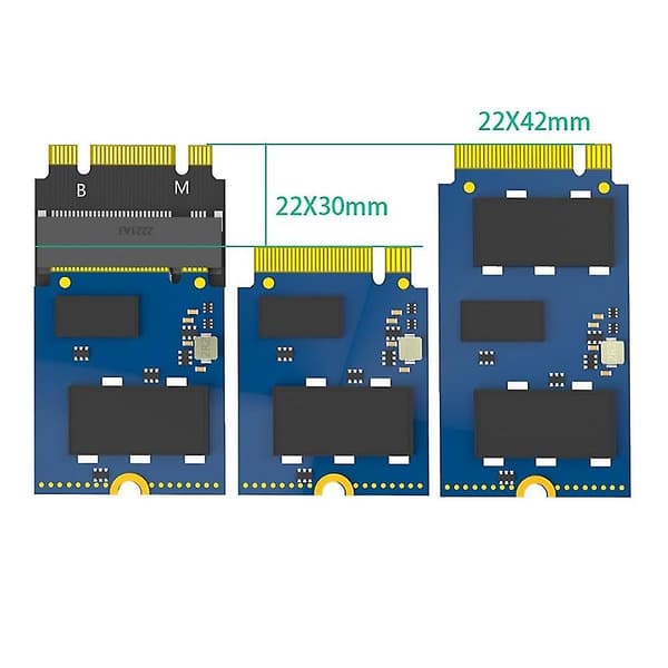 M.2 NVME M-Key B+M 2230 til 2242 Forlængeradapterbeslag SSD Solid Harddisk Konverter Ramme til Stationær Computer