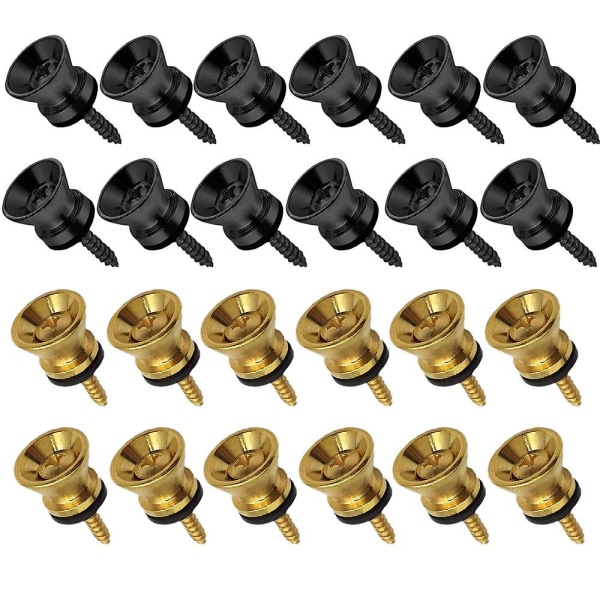 24pcs Guitar Strap Locks Metal Strap Button Metal End Pins Flat Head For Acoustic Classical Electri