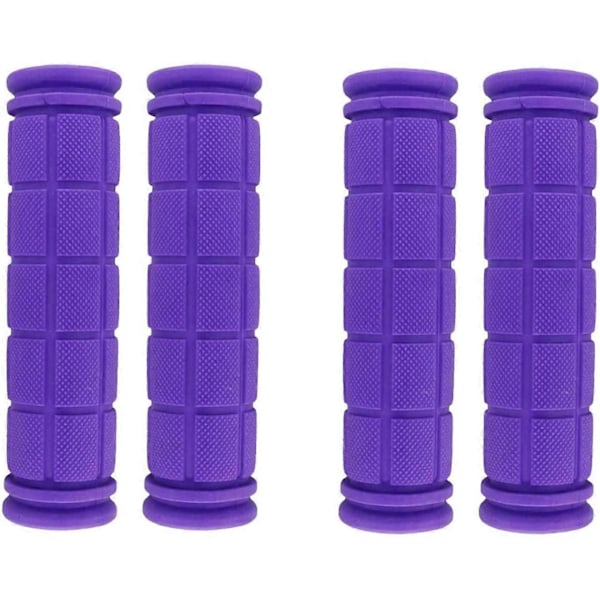 2 Par Sykkelstyre Håndtakstrekk, Fargerike Gummi Håndtakstrekk for BMX/MTB Sykler (Lilla)