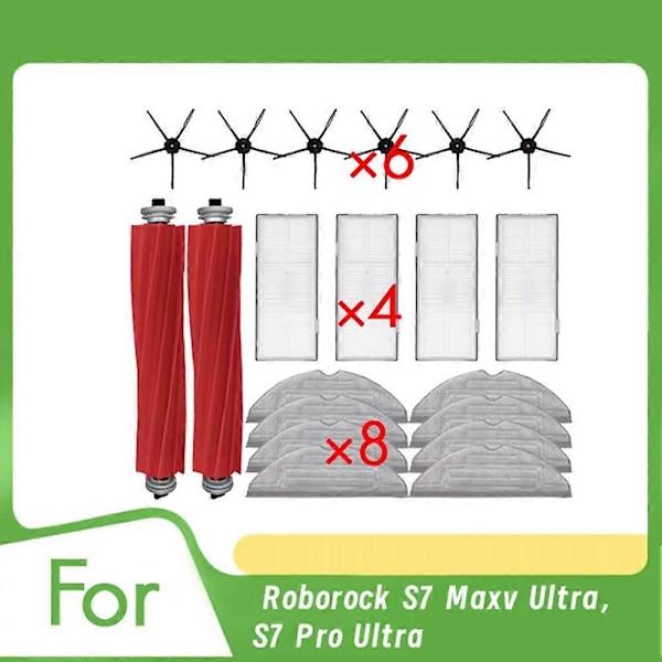 20 st Tillbehör för Roborock S7 Maxv Ultra Dammsugare
