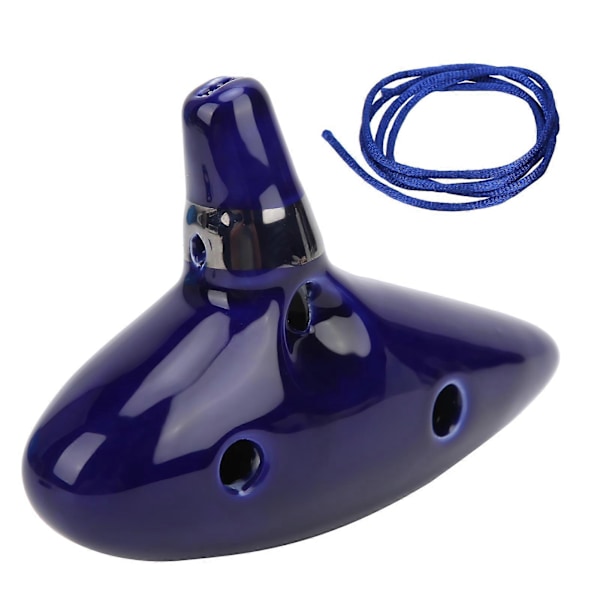 Ocarina 12-hulls Alto C-tone Musikkinstrument med Notenotestreng Enkelt Glasert Porselen