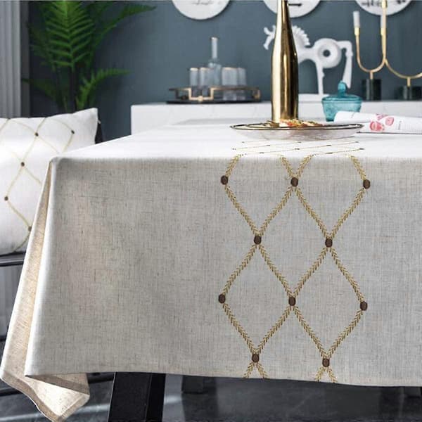 Broderi Geometrisk Rektangel Duk