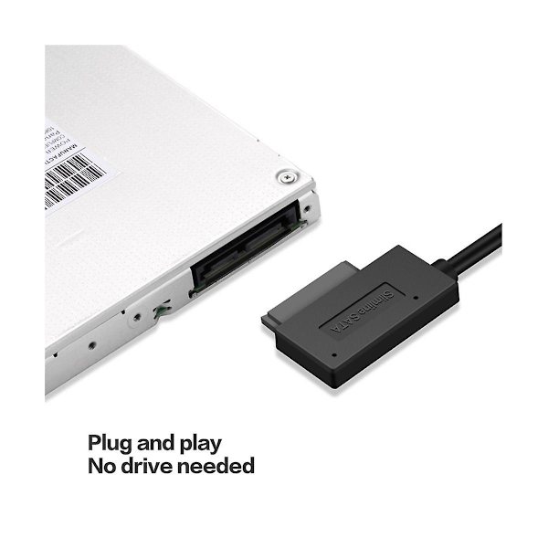 SATA til USB 3.0 7+6pin 13pin Konverteringskabel Rask Datatransfer for Bærbar Optisk Stasjon CD/DVD Sl