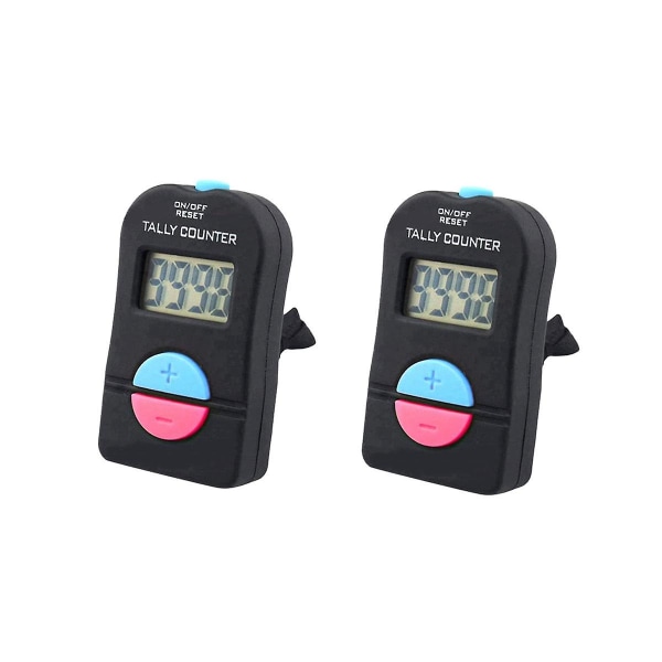 2 Pcs Digital Hand Tally Counter Electronic Add Subtract Manual Clicker Handheld Mechanical Number