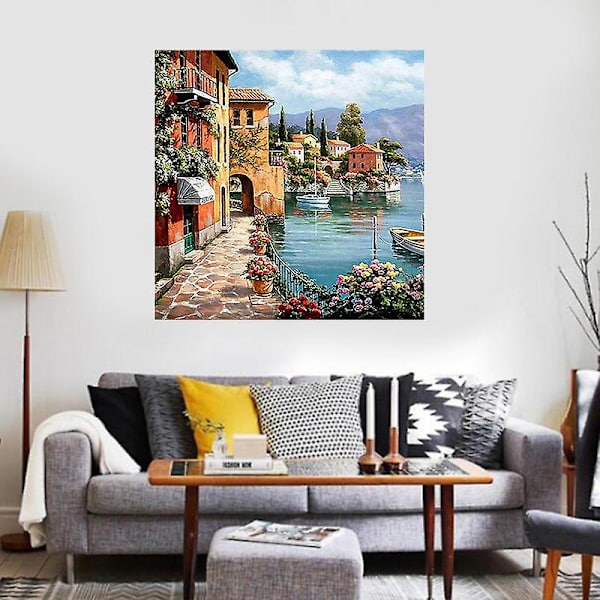 Maleri efter tal DIY Akrylmaleri & Voksne 40x45cm Stille Hav Mønster Med 3 Pensler