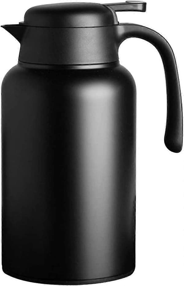 Thermos 2.0l, Termokande i rustfrit stål, 24 timers varm og kold opbevaring (sort)