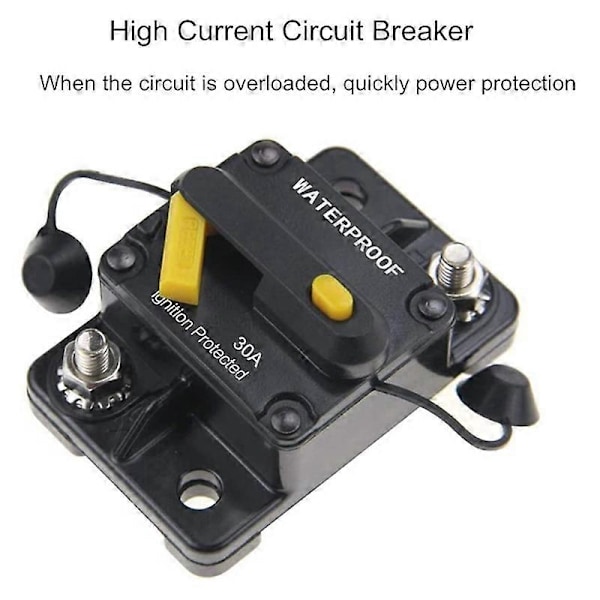 30 Amp Sikring 12V-48V DC Manuel Reset til Trolling Motor Rv Marine Båd Køretøjer System P