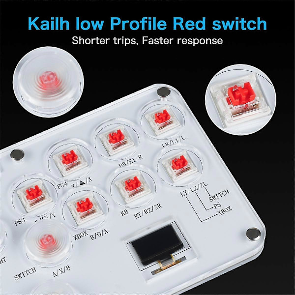 Fighting Stick Controller Farverig RGB Lys Fighting Spil Arkade Spil Tastatur til PC Switch