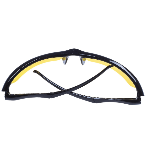 2x svart ramme gul nattsynsark utendørs sykling solbriller
