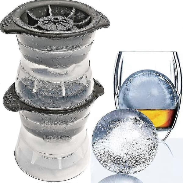 2 stk. Runde Silikon Isball Whiskey Mate Stor Isballform Beste Gave