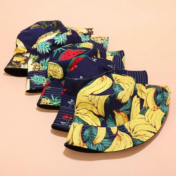 Sød Spandhat Strand Fiskerhatte til Kvinder, Vendbar Dobbeltsidet Unisex (HATD023)