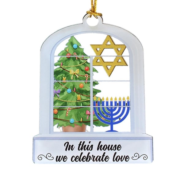 Personalized Hanukkah Ornament,hanukkah Ornaments For Tree, In This House We Celebrate Love Ornamen