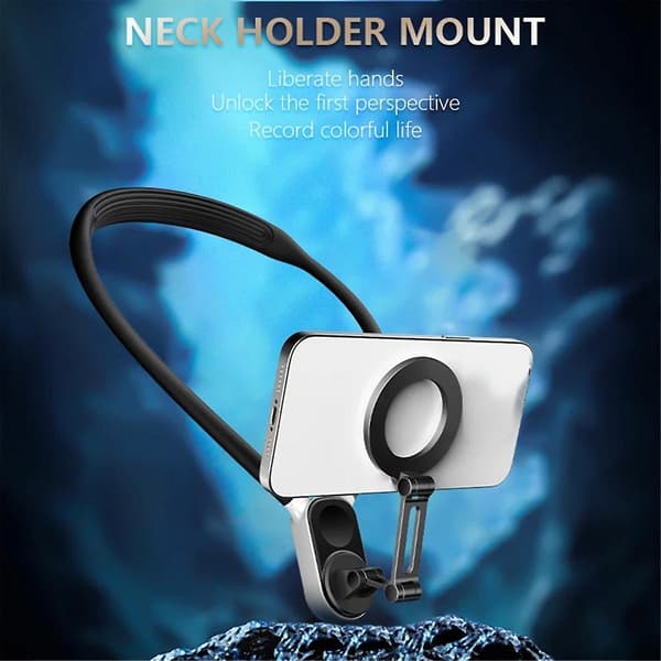 Magnetisk Nakkeholder Mount Halskæde Beslag til / // Pro Smartphone Tilbehør Hvid
