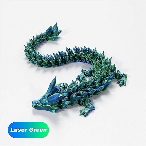 3D-printet Krystaldrage 30 cm 3 stk., 3D-printet Fleksibel Artikulær Drage, Dekoration