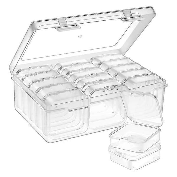 1 Sett Perleoppbevaringsboks Mini Transparent Perleoppbevaringsbeholdere Bærbar Organizerboks for Små Ting