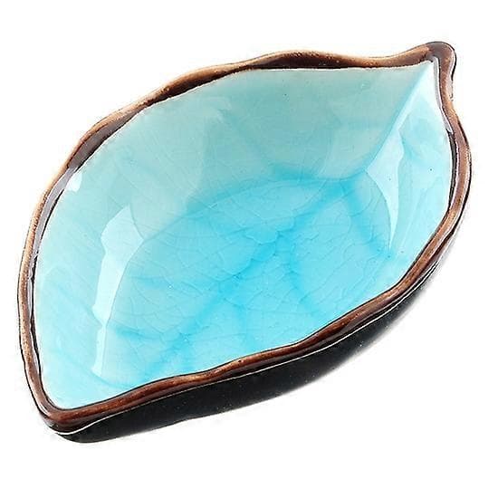4 st Keramiska Små Rätter Snacks Sås Arom Tallrik Bladdesign Porslin 10*7cm