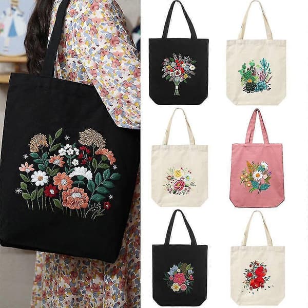 DIY Korssting Syning Nålepude Sæt Broderisæt Blomstermønster Kunsthåndværk