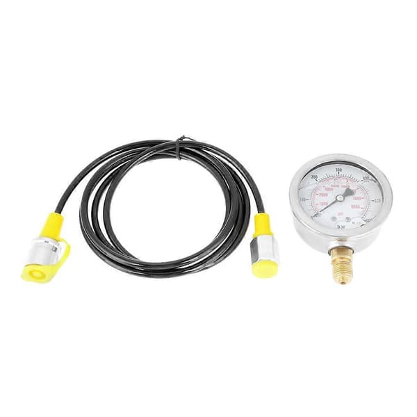 Hydraulisk Slangtestpunktkoppling M16*2-BSP1/4 + 0~600BAr 8500PSI Mätare Slang