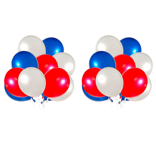 120 pakke røde hvite og blå ballonger 12 tommers lateks festballonger Perfekt festbursdagsdekorasjon