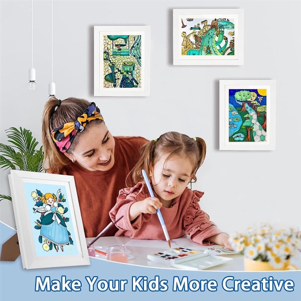 Lasten taidekehykset, 8,5 x 11 edessä avautuvat vaihdettavat lasten kuvituskehykset, vaaka- ja pystysuuntainen taide D