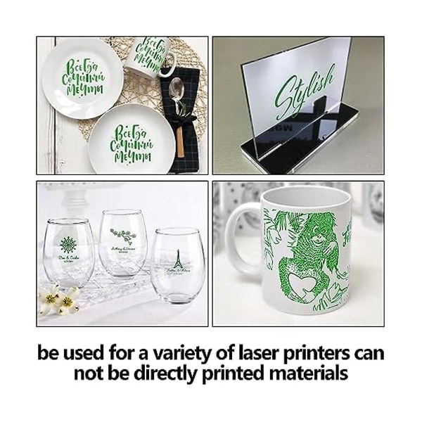 Lasergravering mærkningsfarvepapir, 2 stk grønt mærkningspapir, 15,3 x 10,4 tommer lasergraveringspapir Fo