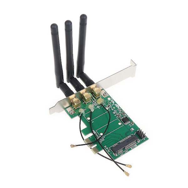 Højhastigheds Mini Til Pci-e 1x 3 Antenne Netværkskort Adapter Trådløs
