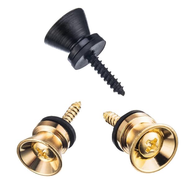 24 stk. Gitarre Stropp Låser Metall Stropp Knapp Metall Endepinner Flat for Akustisk Klassisk Elektrisk Gui