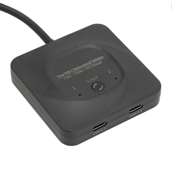USB C Switch 2 i 1 Utgång Plug and Play 8K 60Hz HD Typ C Bi-Directionell Switch Splitter med Strömindikator för Datorer