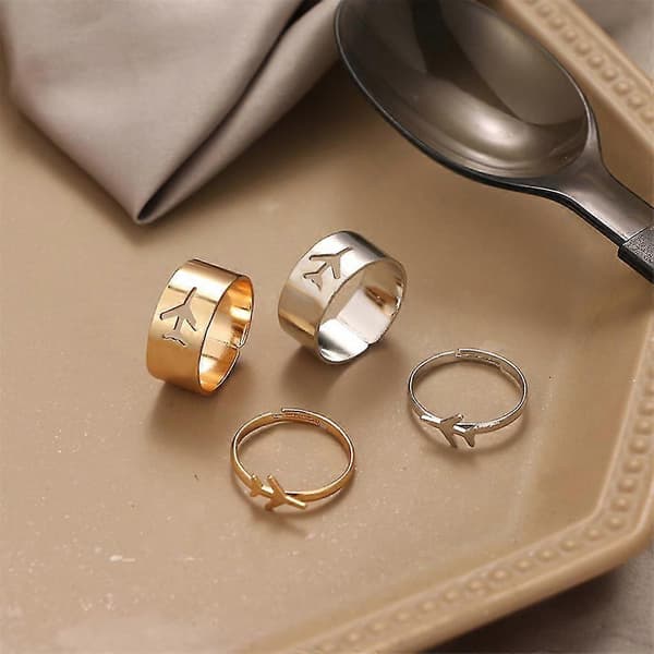Modelegering Par Matchande Dinosaurie Ring Män Kvinnor Silver Ring Smycken Gåva