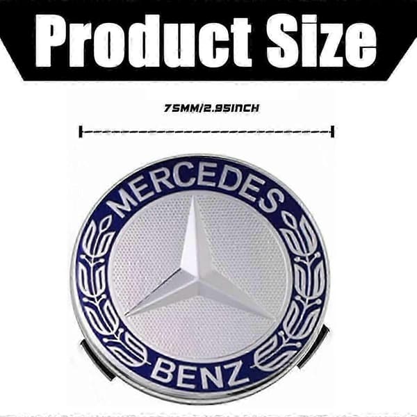 Sæt med 4 hjulkapsler kompatible med Mercedes Benz 75 mm - blå