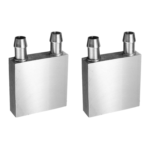 2x Vandkølingsblok i Aluminium 40x40x12mm Køler til Computer CPU Radiator