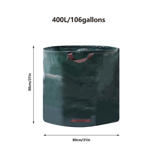 2x 400l Haveaffaldsposer Store Affaldsposer Robust Sæk Græs Blade Affaldspåse