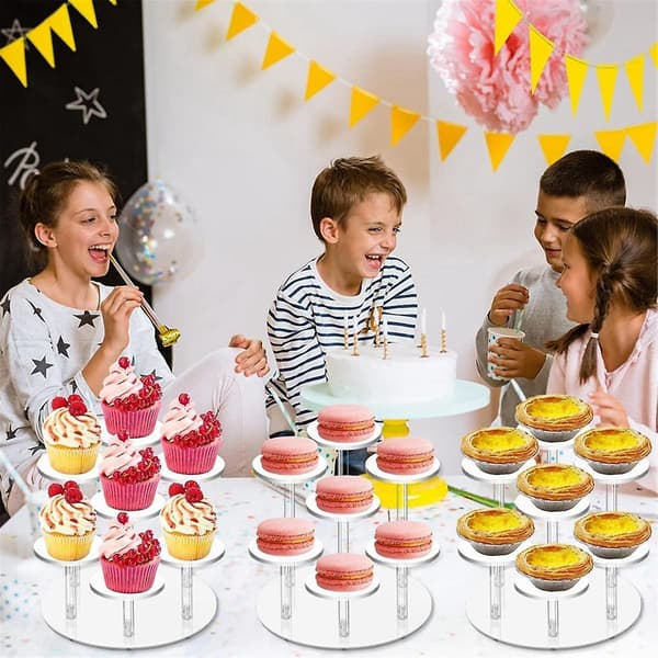 Julepynt Stativ 7 Kolonner Akryl Transparent Stativ Til Cupcakes, Smykker D