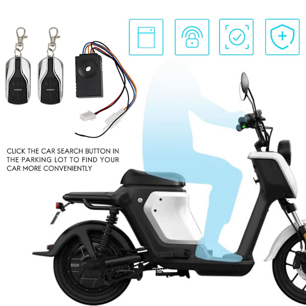 Ebike alarmsystem 36V 48V 60V 72V med to brytere for elektrisk sykkel/scooter Ebike/børsteløs kontroller