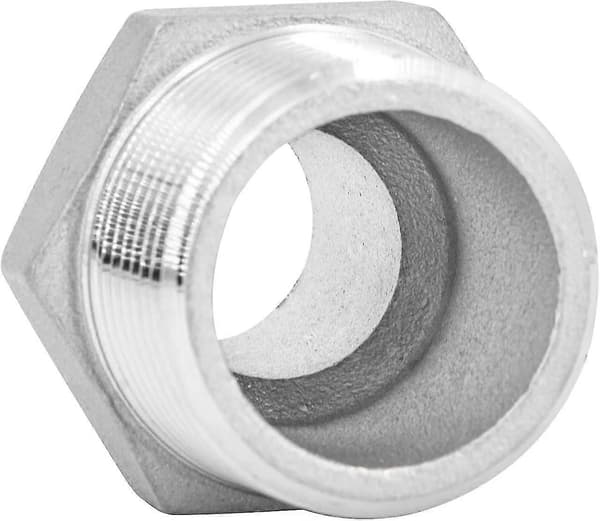 Dubbelreducerande koppling i rostfritt stål, röd gängad koppling V4a.2 st 1\" X 1/2\"20mm*32mm