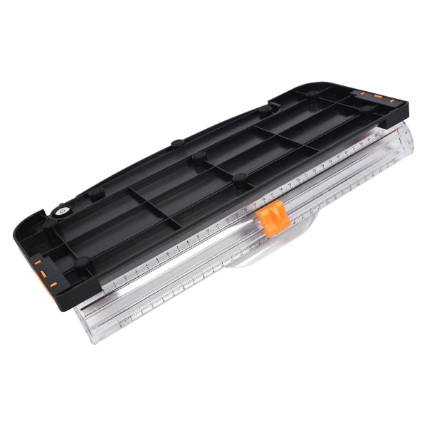 12 Tommer A4 Papirklipper Trimmer Sort-orange Med Multifunktion *Automatisk Sikkerhedsbeskyttelse Hjul