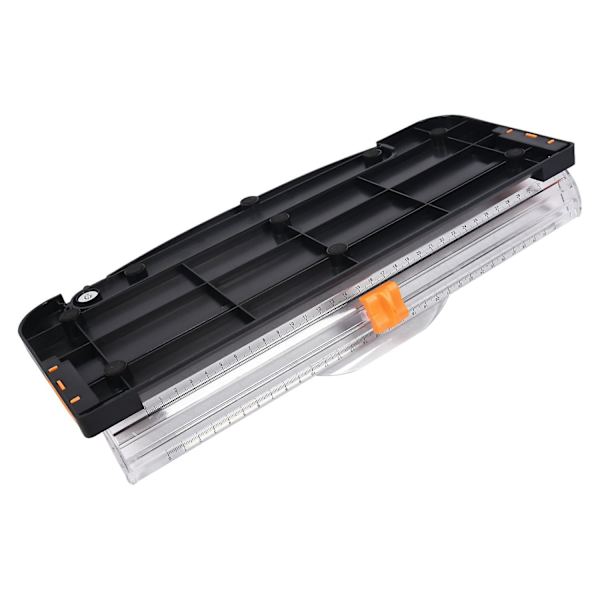 12 Tums A4 Papperskärare Trimmer Svart-orange Med Multifunktionell *Automatisk Säkerhets Skyddshjul