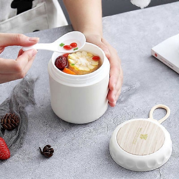 Müsli-mugg för att ta med, yoghurt-mugg för att ta med med sked, praktisk müsli-mugg 2 stycken, to go-mugg, lämplig för frys, mikrovågsugn och diskmaskin, Nordic Green